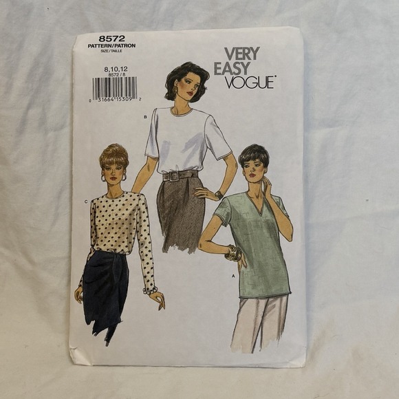 Very Easy Very Vogue Sweaters - Very Easy Very VOGUE - Pattern #8572 - Misses' Top - Size‎ 8-10-12